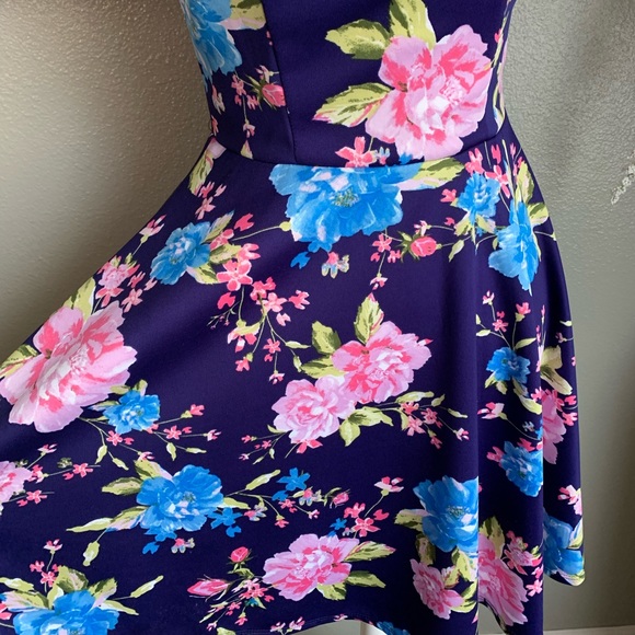 B Darlin Floral Double Strap Fit & Flare Dress Size 7/8 - Picture 15 of 17